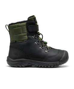 Big Kids' Kanibou Waterproof Winter Boot  |  Black/Bronze Green
