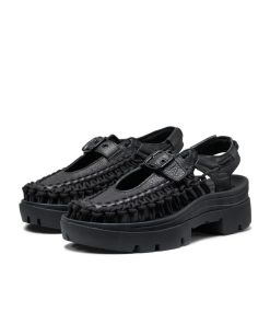 Alternative view of All Gender UNEEK PLT Mary Jane Sneaker  |  Black Smooth Lea