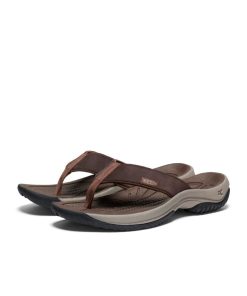 Alternative view of Men's Kona Leather Flip-Flop  |  Java/Dark Earth