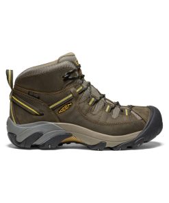 Men's Targhee II Mid Waterproof Hiking Boots  |  Black Olive/Yellow