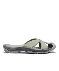 Women's Bali Leather Slide Sandal  |  Lily Pad/Steel Grey
