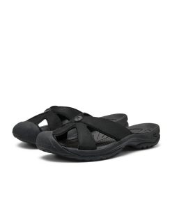 Alternative view of Women's Bali Leather Slide Sandal  |  Black/Black