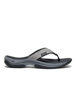 Men's Kona Leather Flip-Flop  |  Steel Grey/Black