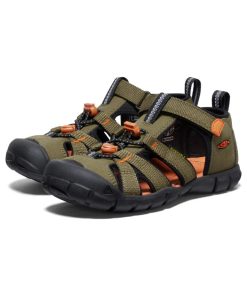 Alternative view of Big Kids' Seacamp II CNX  |  Dark Olive/Gold Flame